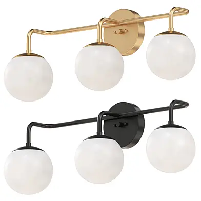 Louis Parisian Globe 3-Light Modern Contemporary LED Vanity