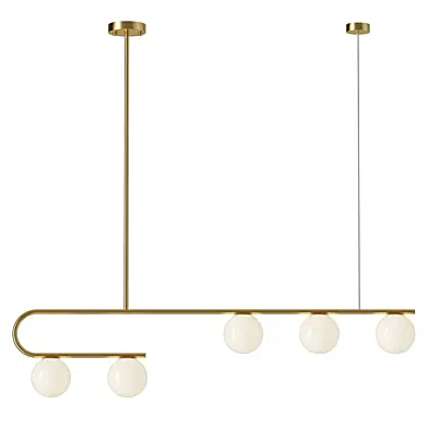 Postmodern Gold Linear Island Pendant Light 5 heads