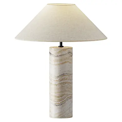 Barola White Onyx Brass Cylinder Table Lamp