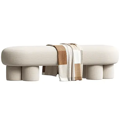 Estelle Mid Beige Ottoman