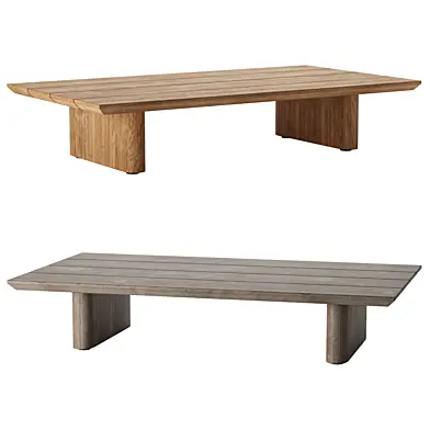 RH Balmain Teak Rectangular Coffee Table