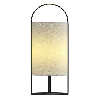 Nordic Minimalist Fabric Column Ring 1-Light Table Lamp