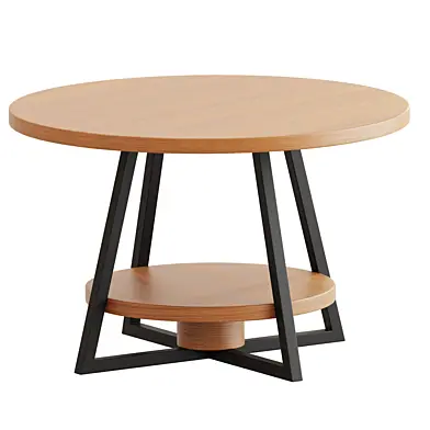 Round Coffee Table 2Tier Circle Coffee Table with Storage