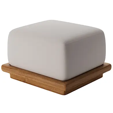 RH Brera Teak Ottoman