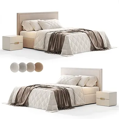 Rectangular Upholstered Headboard Bed