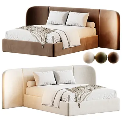 Julianne Upholstered Winged Bed