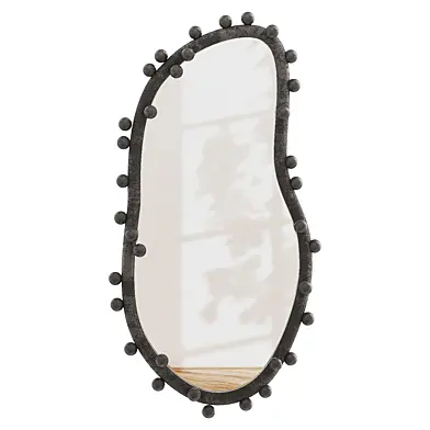 Mirror in a hand decorated black frame
