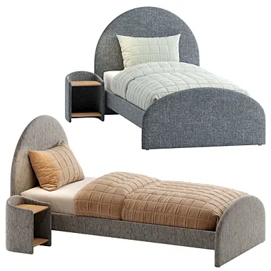 Adairs Oscar Blue & Green Marle Bed