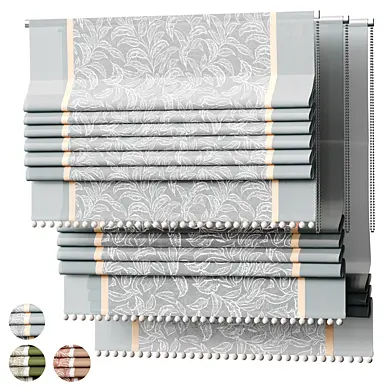 Roman shade with trim