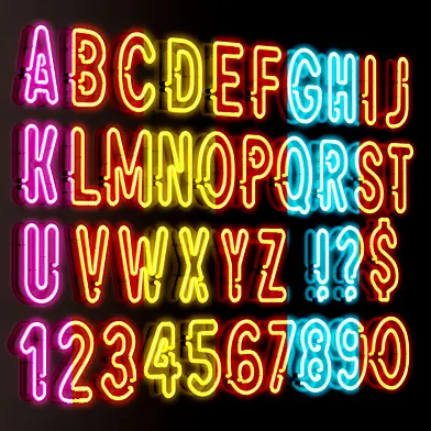Neon alphabet