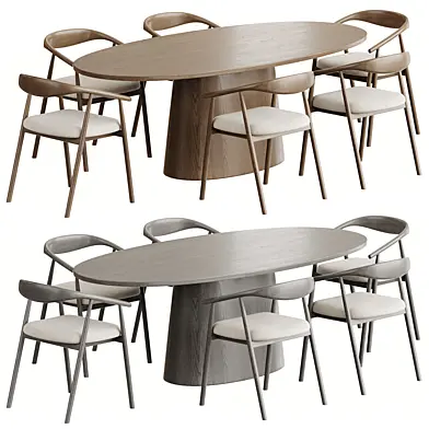 Baradine Dining Chair and Oval dining table