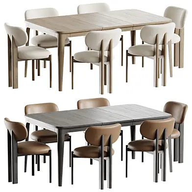 Provo dining chair and Babylon extendable oak wood table