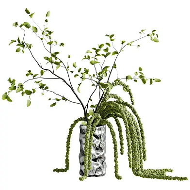 Spherical Bouquet in a Stainless Steel Vase 183
