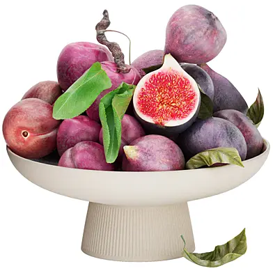 bowl of black figs and plums fruit