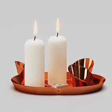 IKEA Praktand Candle Dish with Matches Set