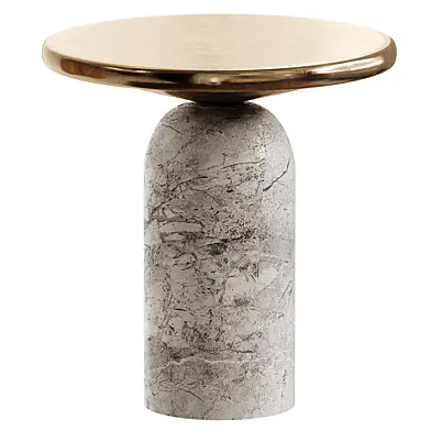 Modern Marble and Golden Side table