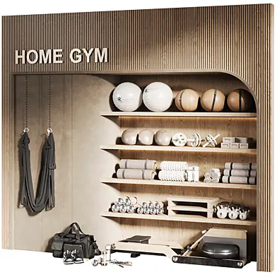 Home Gym Wall Rack with Equipment 08