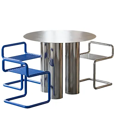 Stainless Steel Table and Chair