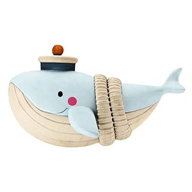 Cute Wooden Sailor Whale Decor
