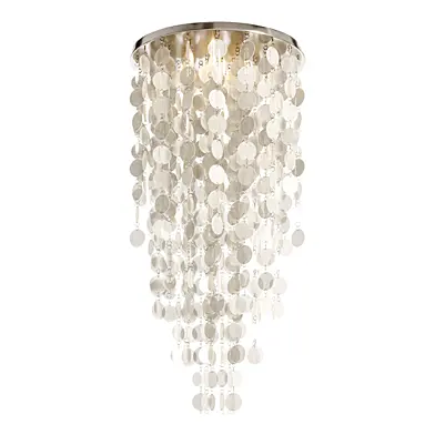 Verner Panton Fun Mother of Pearl Cascade Chandelier Denmark 1960s