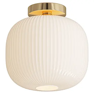 Opal Reeded Glass Flush Ceiling Light