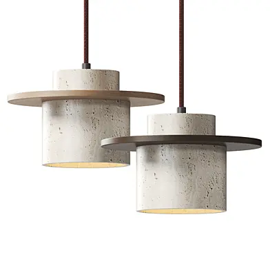 Nauta Walnut Travertine Pendant Light