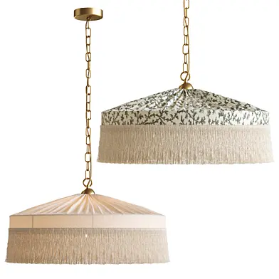 Sinclair Tassel-Fringed Linen Pendant Anthropologie