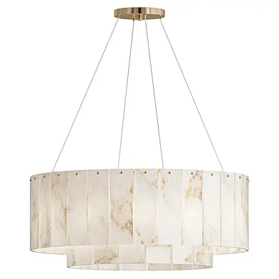 Rectangular Alabaster Round Chandelier