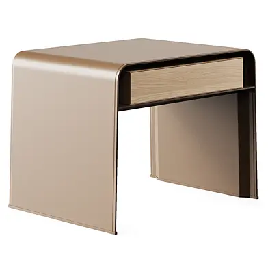 Flexform Clarence Rectangular Bedside Table In Walnut And Metal