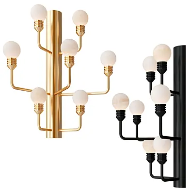 Raggiera alabaster globe wall sconce