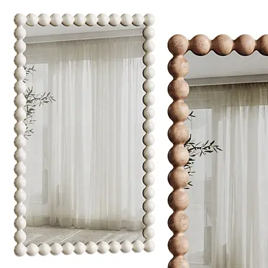 Rectangular Wall Mirror With Wooden Frame