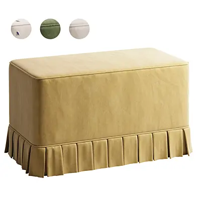 Box Pleat Wide Pouf