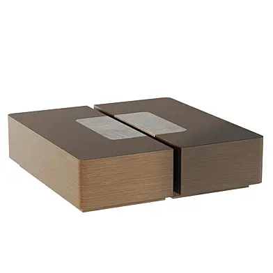 Stone and wood coffee table
