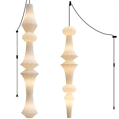 Washi paper E pendant swag lights