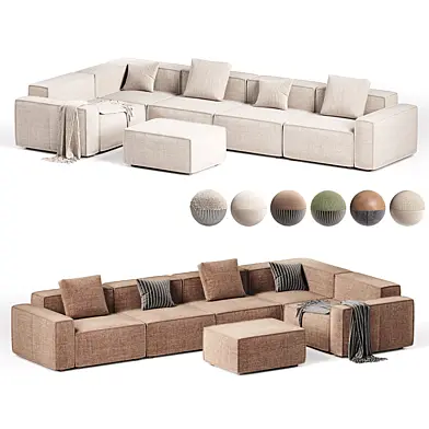 Aureus sectional leather sofa