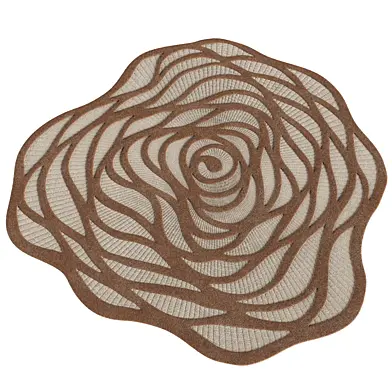 Amoeba Brown Handmade Rug