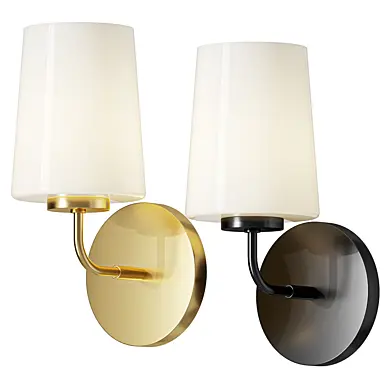 Wyatt Wall Sconce Legacy Brass with Milk Glass
