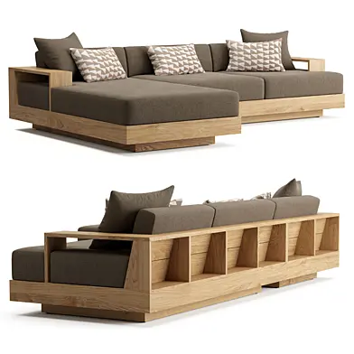 RH Cape Town Teak Left-Arm Chaise Sectional