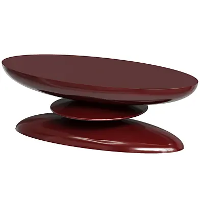 Burgundy Lacquer Paint Rocky Coffee Table