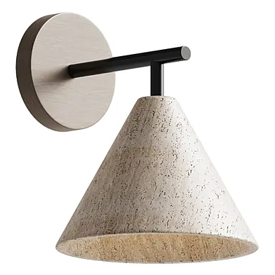 Natural Travertine Stone Cone Wall Light