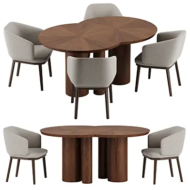 Bisou dining table and icarus chair by Linteloo