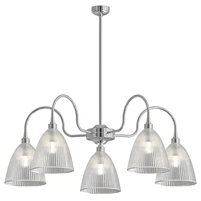 Seminal 5 Chrome Pendant Light cw Romeo Glass Shade