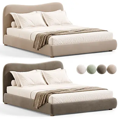 Diana Camel Brown Boucle Upholstered King Bed