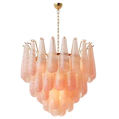 Amara Blush Cascading Glass Chandelier