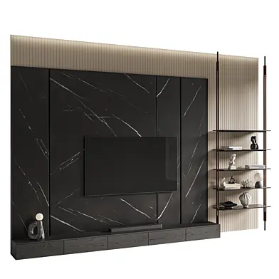 TV Wall Set black white