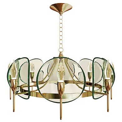 Concave Smoked Lucite Disc chandelier