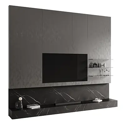 TV Wall Set  black - metal