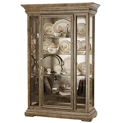 Шкаф-витрина с винтажной посудой
