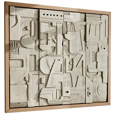 ITALIAN MIDCENTURY CARVED CONCRETE WALL PANEL