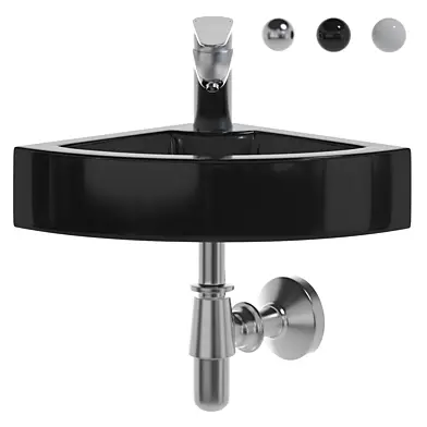 Luxor Fors Black Wall hung Wash Basin